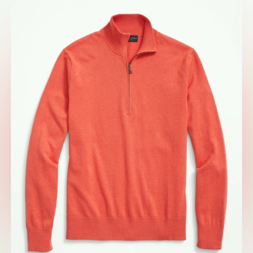 Brooks Brothers Men's Zip-Up Sweater in Coral